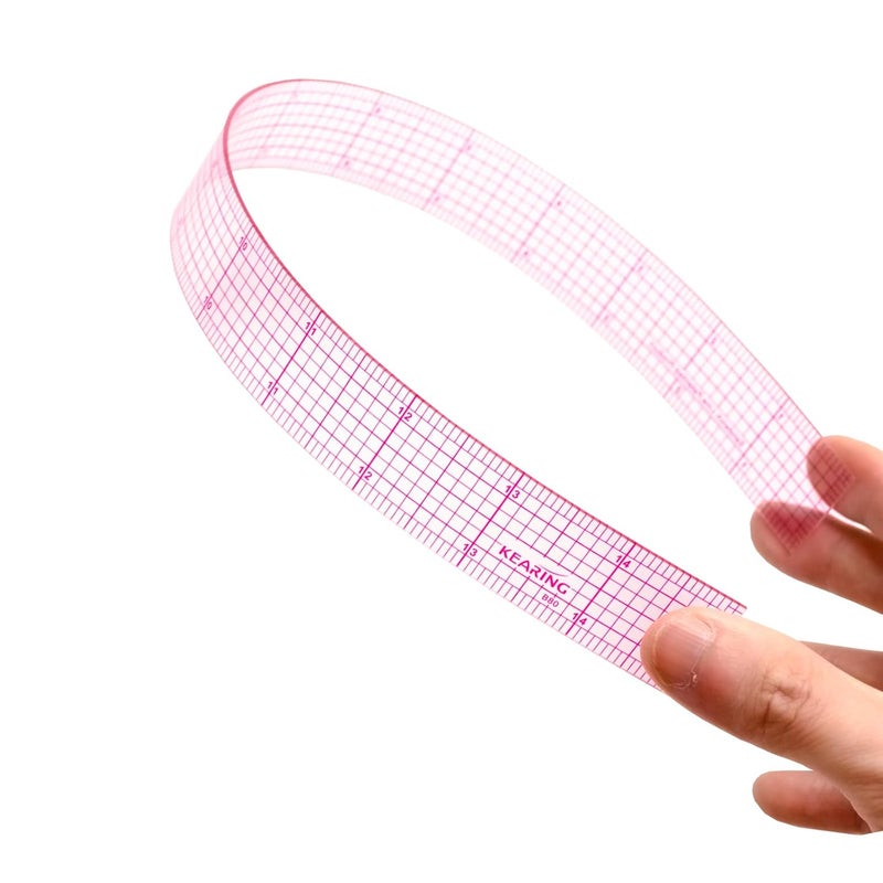 KEARING Clear Sewing Graph Ruler Fashion Design Ruler, Sandwich Line, 1 x 15, Transparent Pattern Making Dress Making Ruler for Sewing Quilting - Image 4